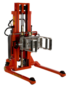 樂吉騰卷夾堆高車,用卷夾抓取，抬升和翻轉(zhuǎn)卷軸